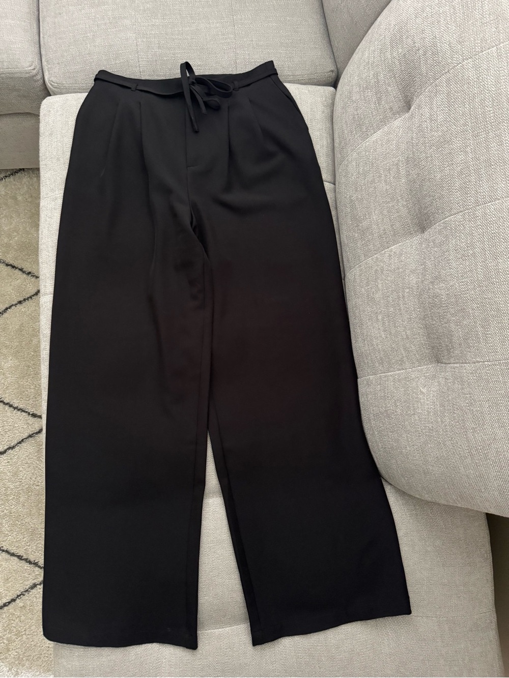 Etiquette Clothiers Black Wide-Leg Drawstring Pants